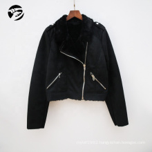 New Fashion Winter black short faux fur coat women faux leather fur jacket coat